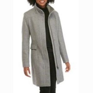 Calvin Klein Zip Front Wool Coat (S)